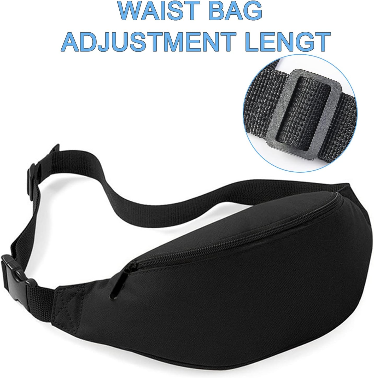 DAITET Crossbody Fanny Pack for Men&Women,Large Waist Bag & Hip Bum Bag with Adjustable Strap for Outdoors Workout Traveling Casual Running Hiking Cycling