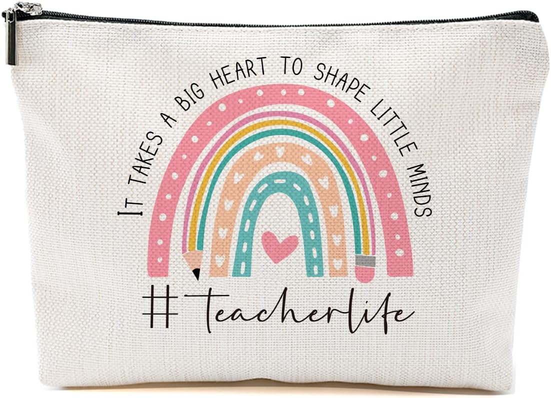 Teacher Appreciation Gifts Makeup Bag Toiletry Cosmetic Bag Best Teacher Gifts for Coworkers, Teacher's Day Birthday Gift, Makeup Pouch Zipper Bags, Organizer, Cosmetic Pouch Toiletry