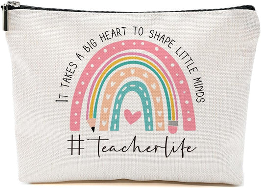 Teacher Appreciation Gifts Makeup Bag Toiletry Cosmetic Bag Best Teacher Gifts for Coworkers, Teacher's Day Birthday Gift, Makeup Pouch Zipper Bags, Organizer, Cosmetic Pouch Toiletry