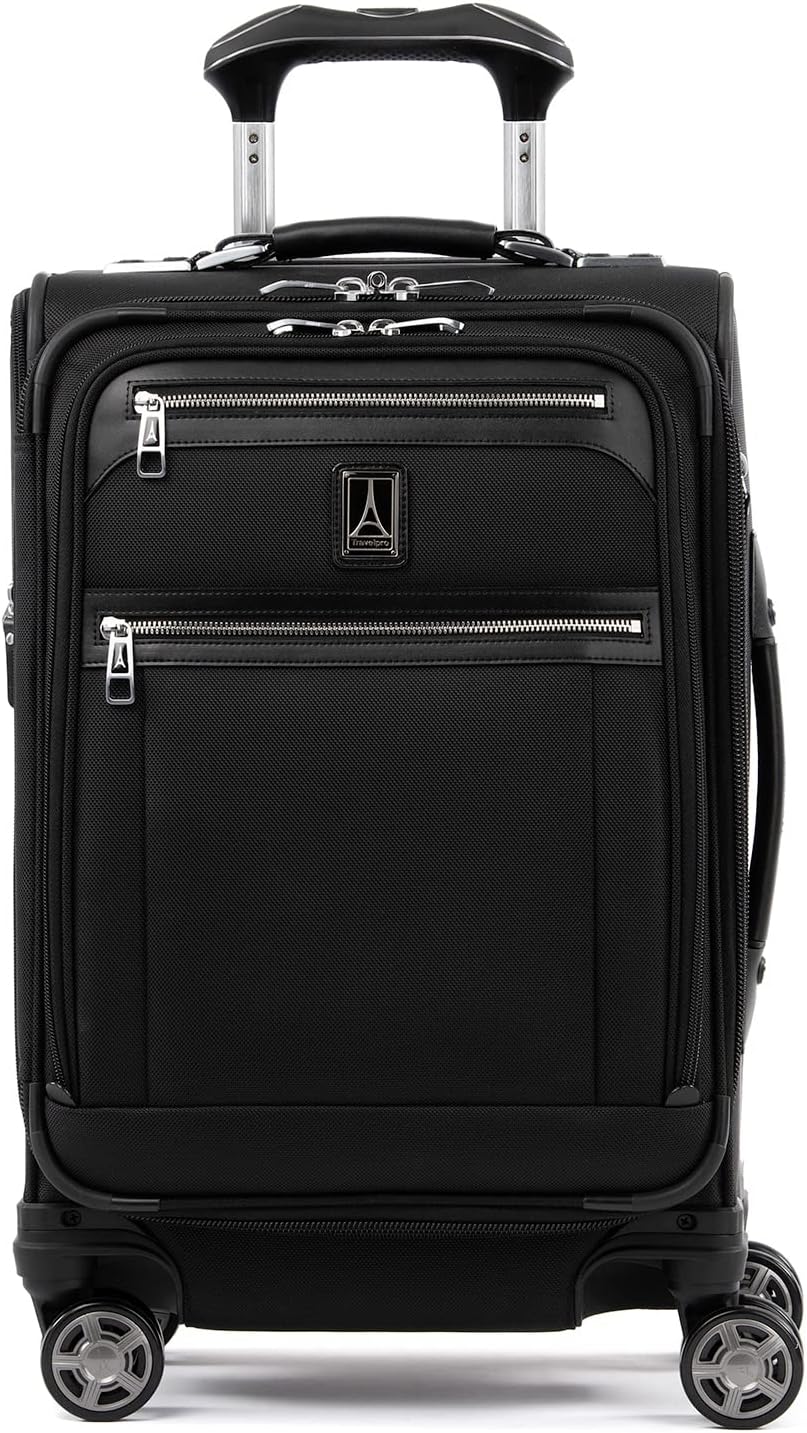 Travelpro Platinum Elite Softside Expandable Carry on Luggage, 8 Wheel Spinner Suitcase, USB Port