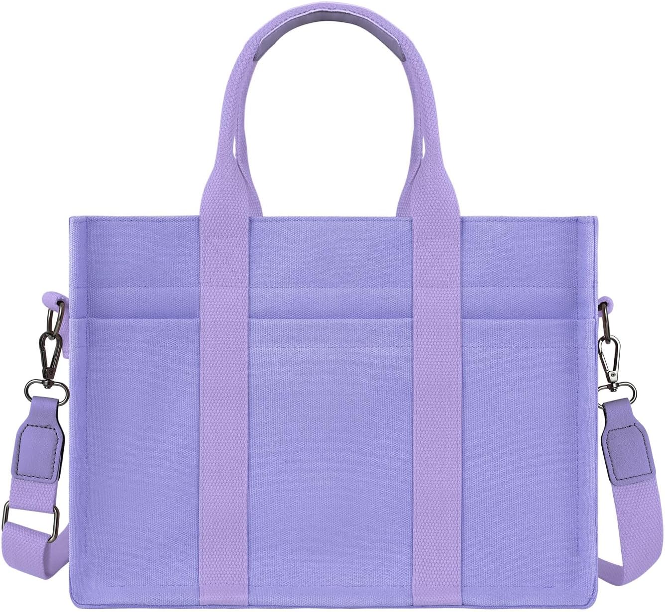 FIORETTO Canvas Tote Bag for Women with Zipper Closure & Individual Compartments for Work College for Teacher & Nurse