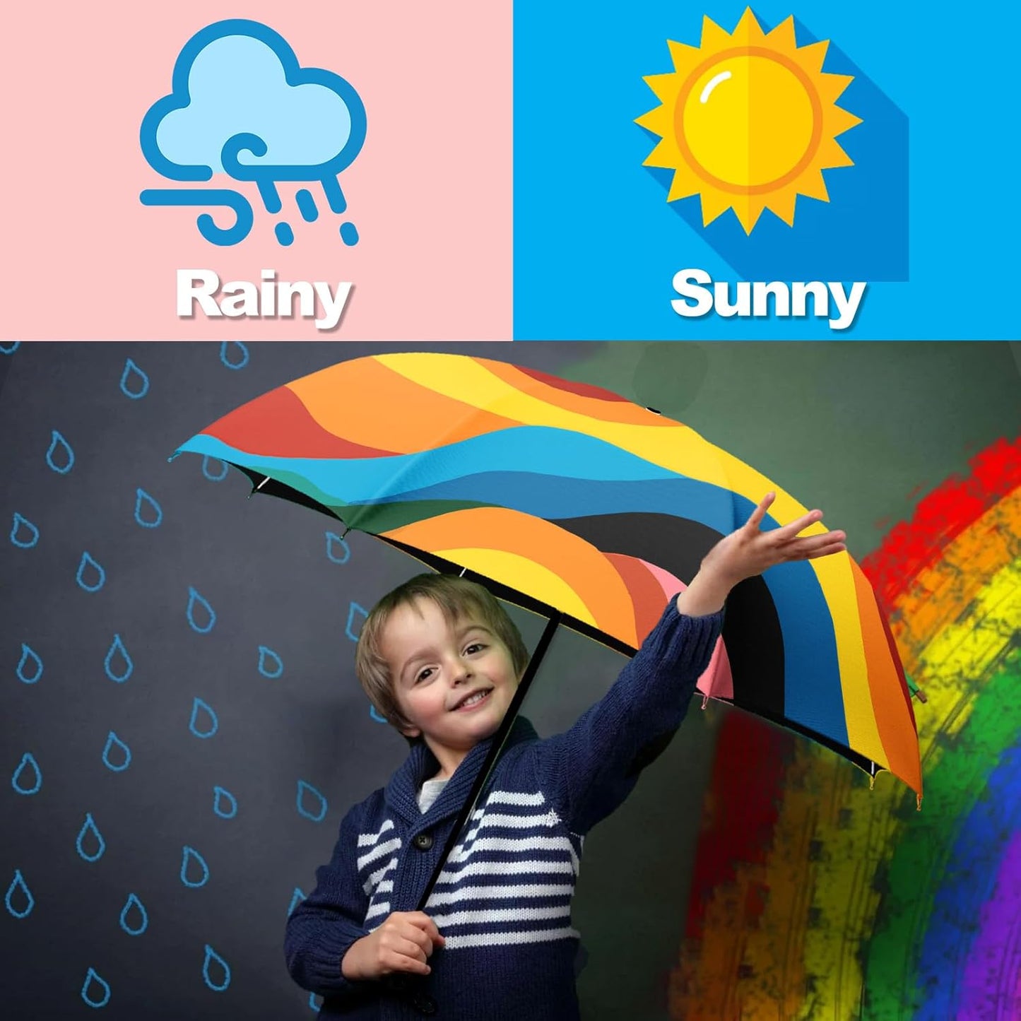 Small Travel Folding Umbrella for Girl, Portable, UV, SunShade, Compact, Automatic, Rain & Wind