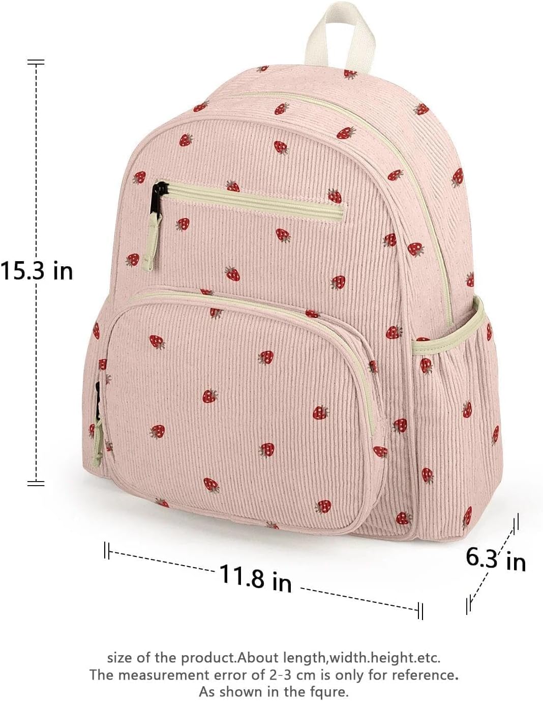 Corduroy Kids Backpack for Girls, Girls Backpack 5-9, Kindergarten Elementary School Bookbag for Girl 15.3" H Fit Folder