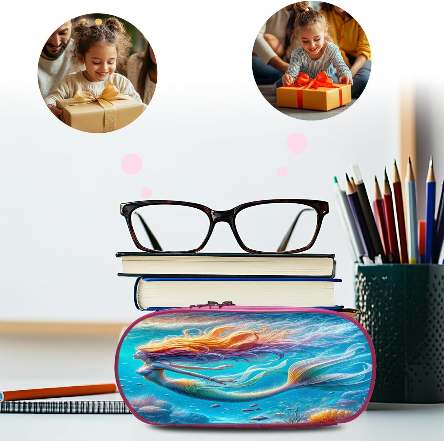 Mermaid Backpack School Bag 3PCS Backpack 16 Inch with Lunch Bag Set Lightweight for Teen Boys Girls Kids Elementary Middle School