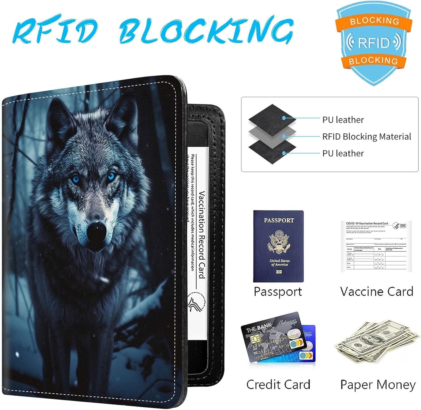 Passport Holder Cover Wallet Travel Essentials RFID Blocking Case Leather Passport Cover Wallet