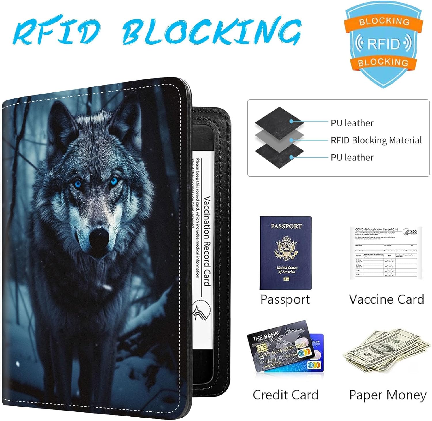 Passport Holder Cover Wallet Travel Essentials RFID Blocking Case Leather Passport Cover Wallet