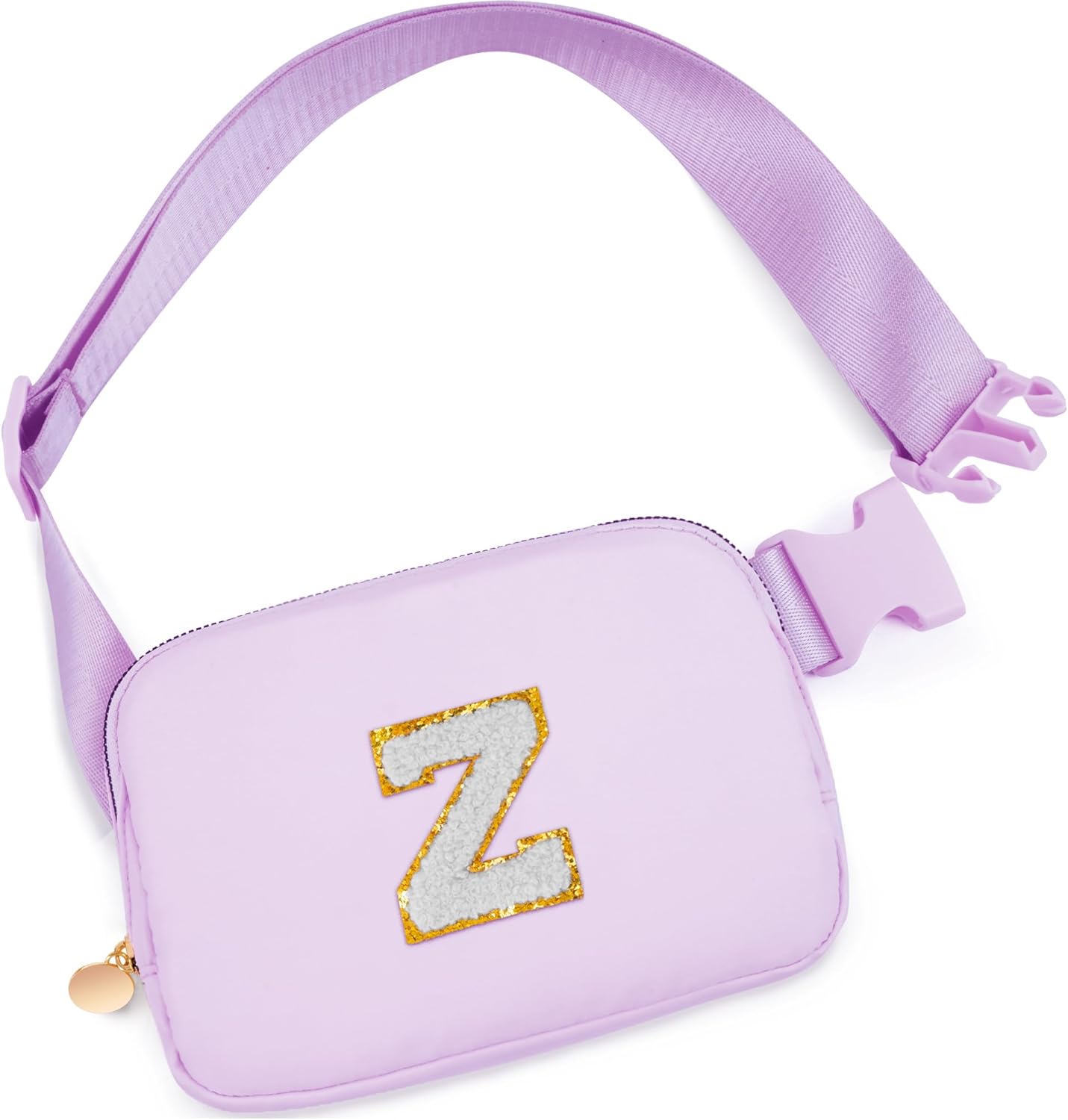 Belt Bag Fanny Pack Crossbody Bags with Initials Cute Stuff Birthday Gifts for Teenager Girls Trendy Stuff - White Z,Lavender Bag