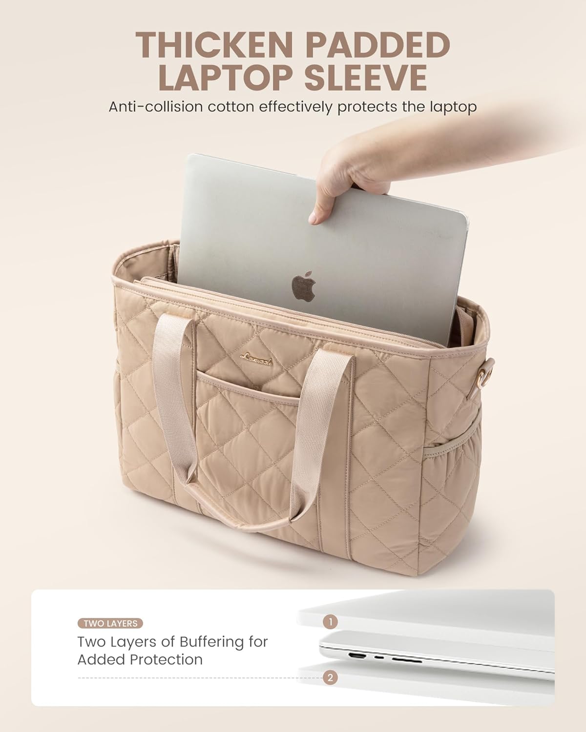 LOVEVOOK Tote Bag for Women, Puffer Work Tote Bag with Zipper, Quilted Nurse Teacher Shoulder for Daily,Travel,Gifts for Her