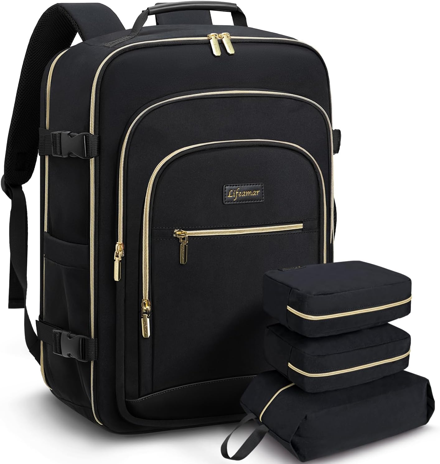 40L Travel Backpack for Women, Carry On Bag Flight Approved, Waterproof Backpacks with 3 Packing Cubes, Weekender Personal Item Backpack for Airplane Travel Essentials, TSA Approved