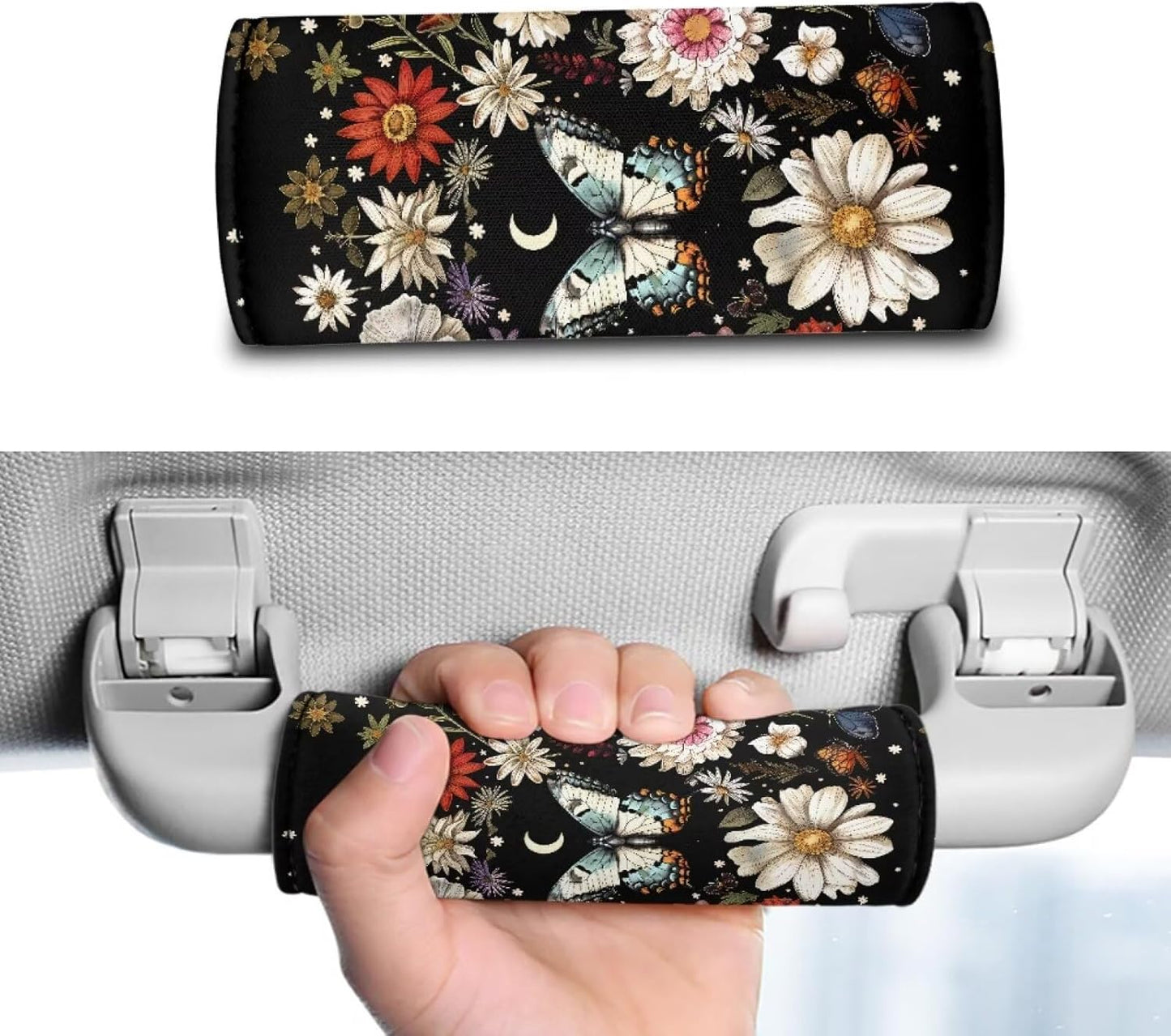 Butterfly Luggage Handle Wraps for Suitcase Flower Luggage Identifier Marker Grips Protector Suitcase Protective Handle Cover Grip Gloves Set of 2