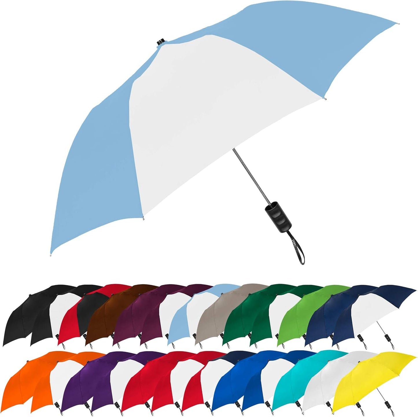 The Spectrum Popular Style 42" Automatic Open Compact Travel Umbrella for Rain, Wind & Sun, Sturdy Lightweight Small Portable Stick Umbrella for Men and Women