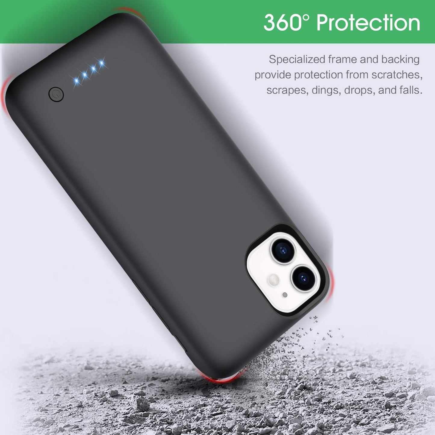 Feob Battery Case for iPhone 11,[2025 Upgraded] 6800 mAh Ultra-Slim Portable Extended Charger Cover for iPhone 11 Charging Case (6.1 Inch)-Black