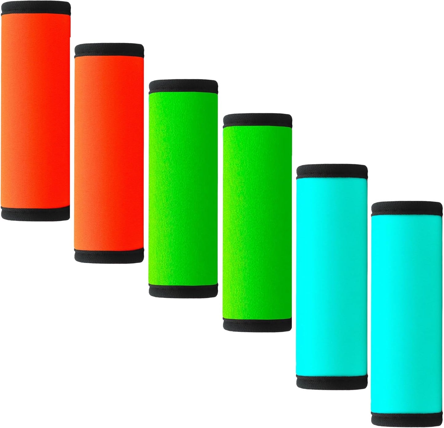 Luggage Handle Wrap 6 Pack-Neoprene Luggage Handle Wraps for Suitcase/Beach Bag/Backpacks Bright Suitcase Identifiers Travel Accessories for Airplane (3 Colors)