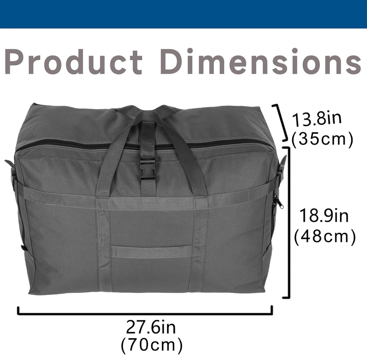 Arxus Large Duffel Bag, Waterproof Carry on Weekend Overnight Storage Bag over Luggage for Airline, Travel, Camping, Moving