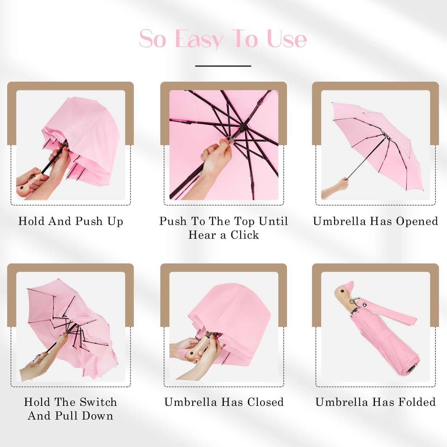Cute Duck Handle Umbrella - Compact Travel Yellow Duck Head Umbrella for Adults and Girls