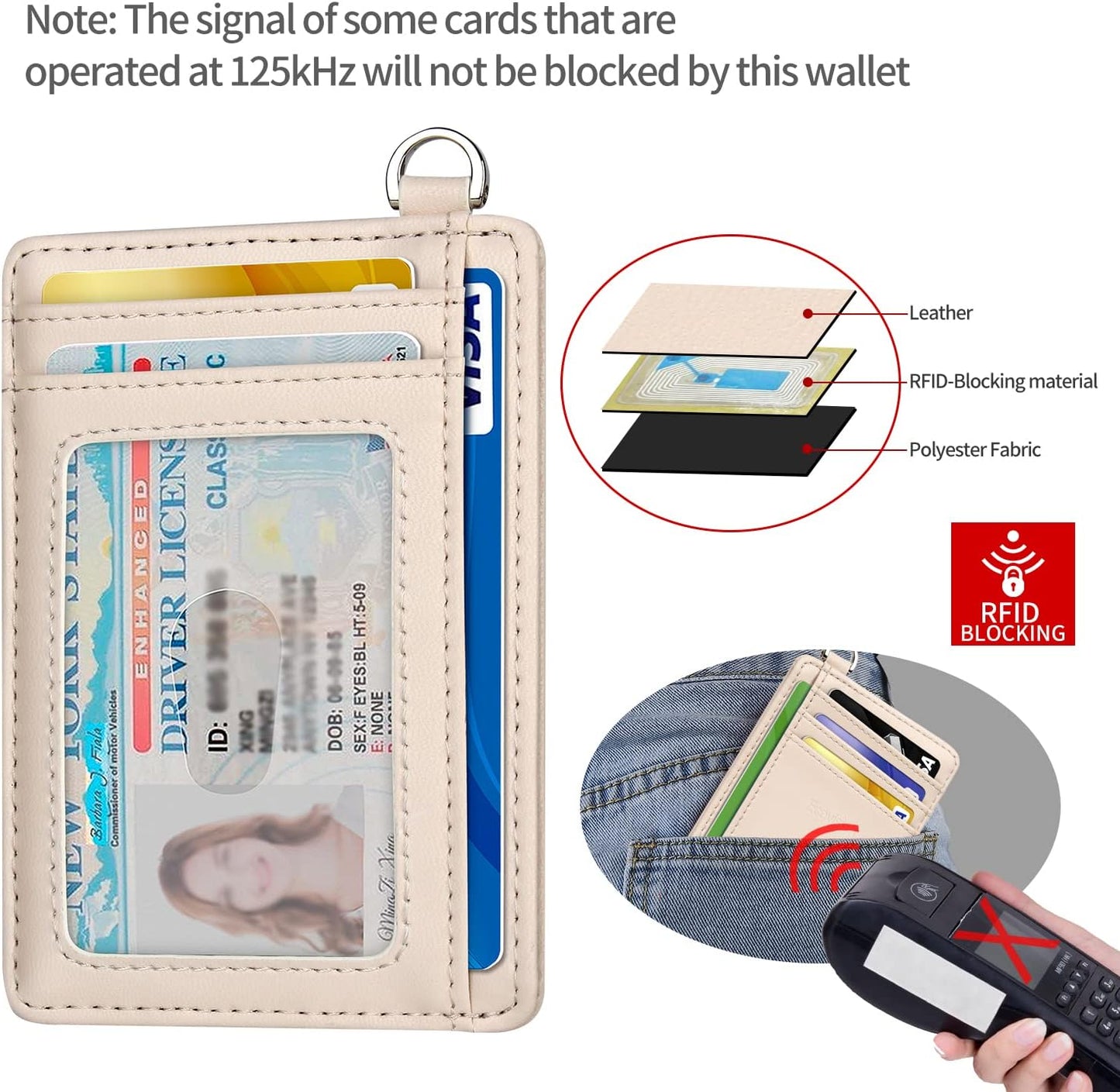 EcoVision Slim Minimalist Front Pocket Wallet, RFID Blocking Credit Card Holder Wallet with Detachable D-Shackle for Men Women
