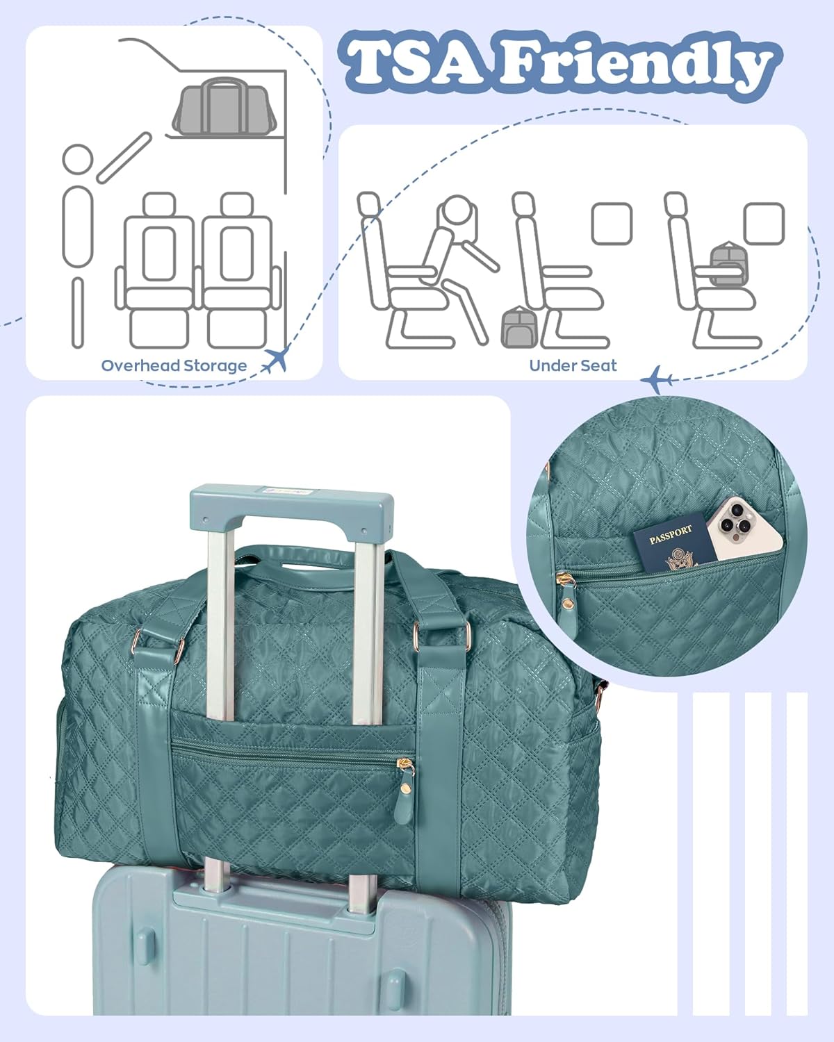 Personalized Duffle Bag Women Girls Gift: Letter Carry on bags, Dance Cheer bag Sports for Girl, Kid Gymnastics Bags, Birthday Gifts for Women Girls Kids Teens Mom Teacher