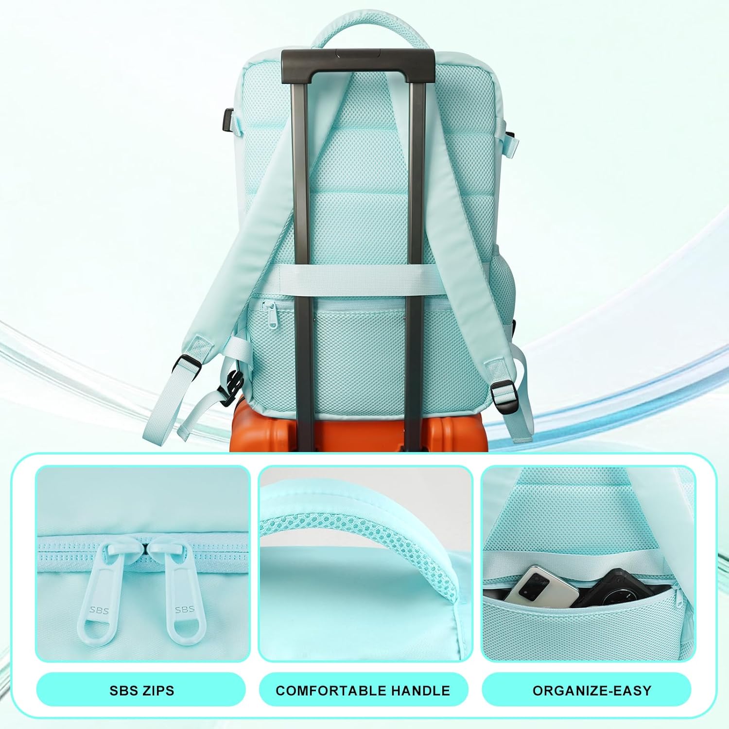 Travel Backpack for Women & Men, Waterproof Carry On Backpack Airline Approved Laptop Backpack Fits