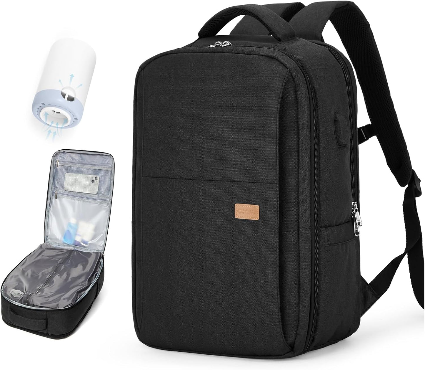 suwasp Vacuum Backpack Travel with Pump, mochila de viaje compresion al vacio for Women Men, Large Storage Vacuum Bags for Travel Backpack Personal Item Carry On Backpacks Flight Approved, Black