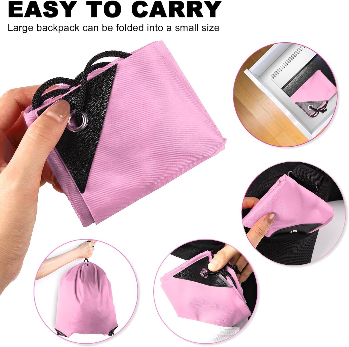 GoodtoU Drawstring Backpack Bulk Nylon Backpack Draw String Back Bag Cinch Sack Drawstring Gym Bag String for Sport, Traveling, Team (Pink, 128Pcs)