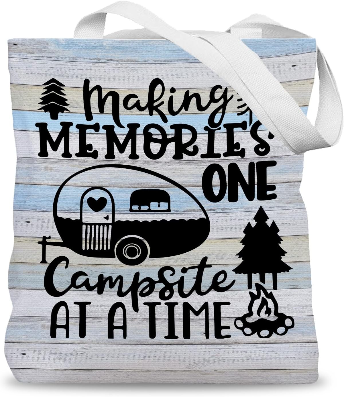 Camping Tote Bag, Making Memories One Campsite at a Time Canvas Tote Bags for Women, Gifts for Campers Camping Lovers, Camper Reusable Grocery Shopping Bags