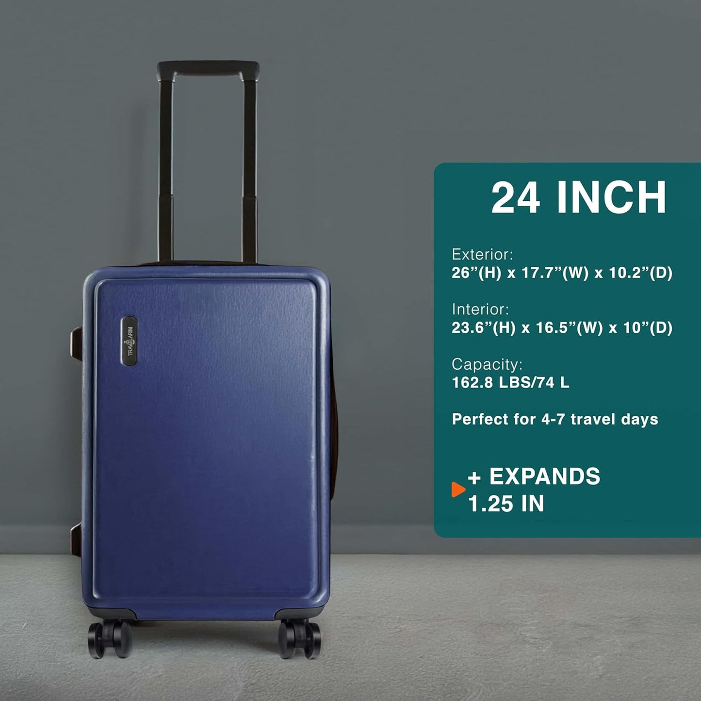 24 Inch Luggage with Spinner Wheels, Hard Shell Suitcase with TSA Locks for Luggage, Travel Large