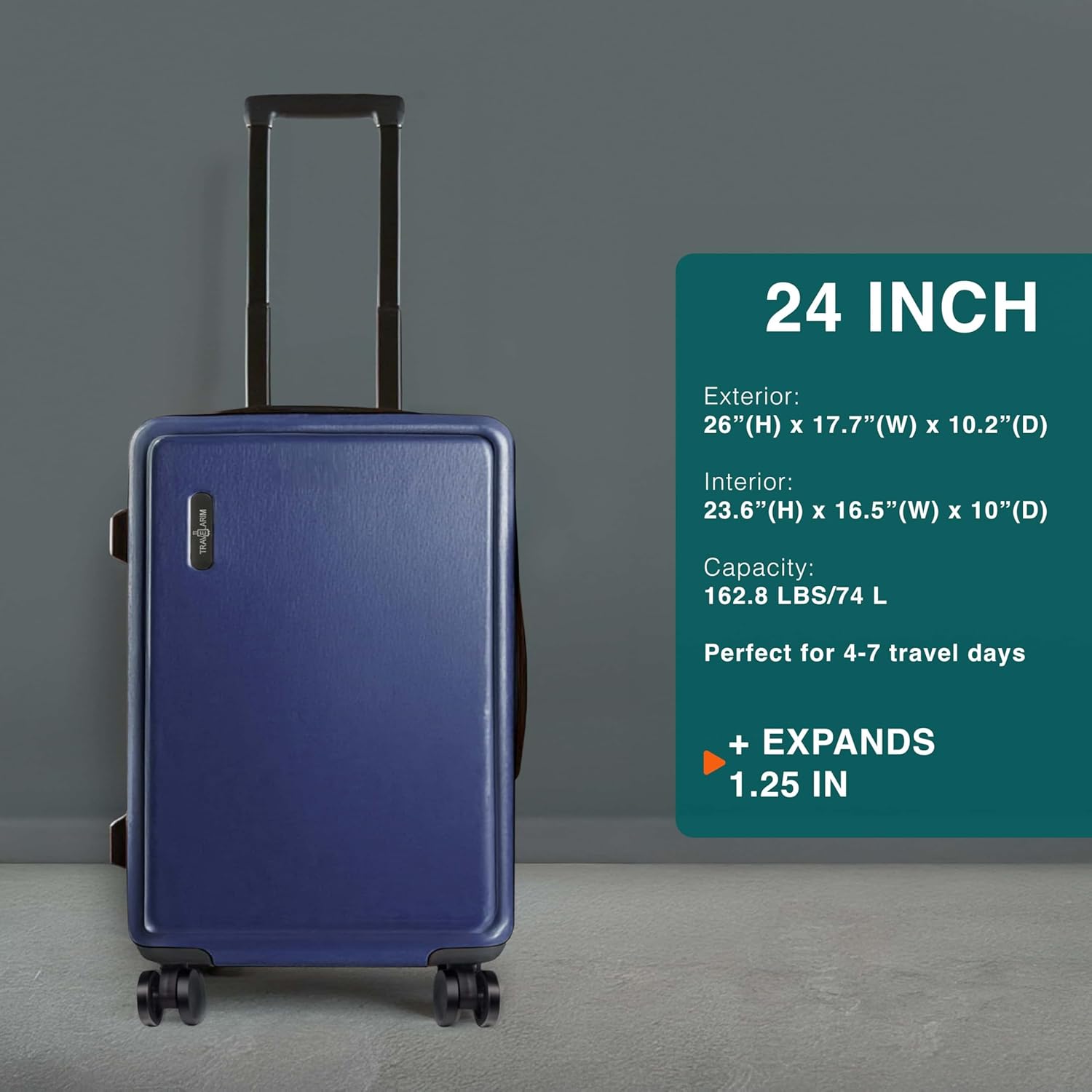 24 Inch Luggage with Spinner Wheels, Hard Shell Suitcase with TSA Locks for Luggage, Travel Large