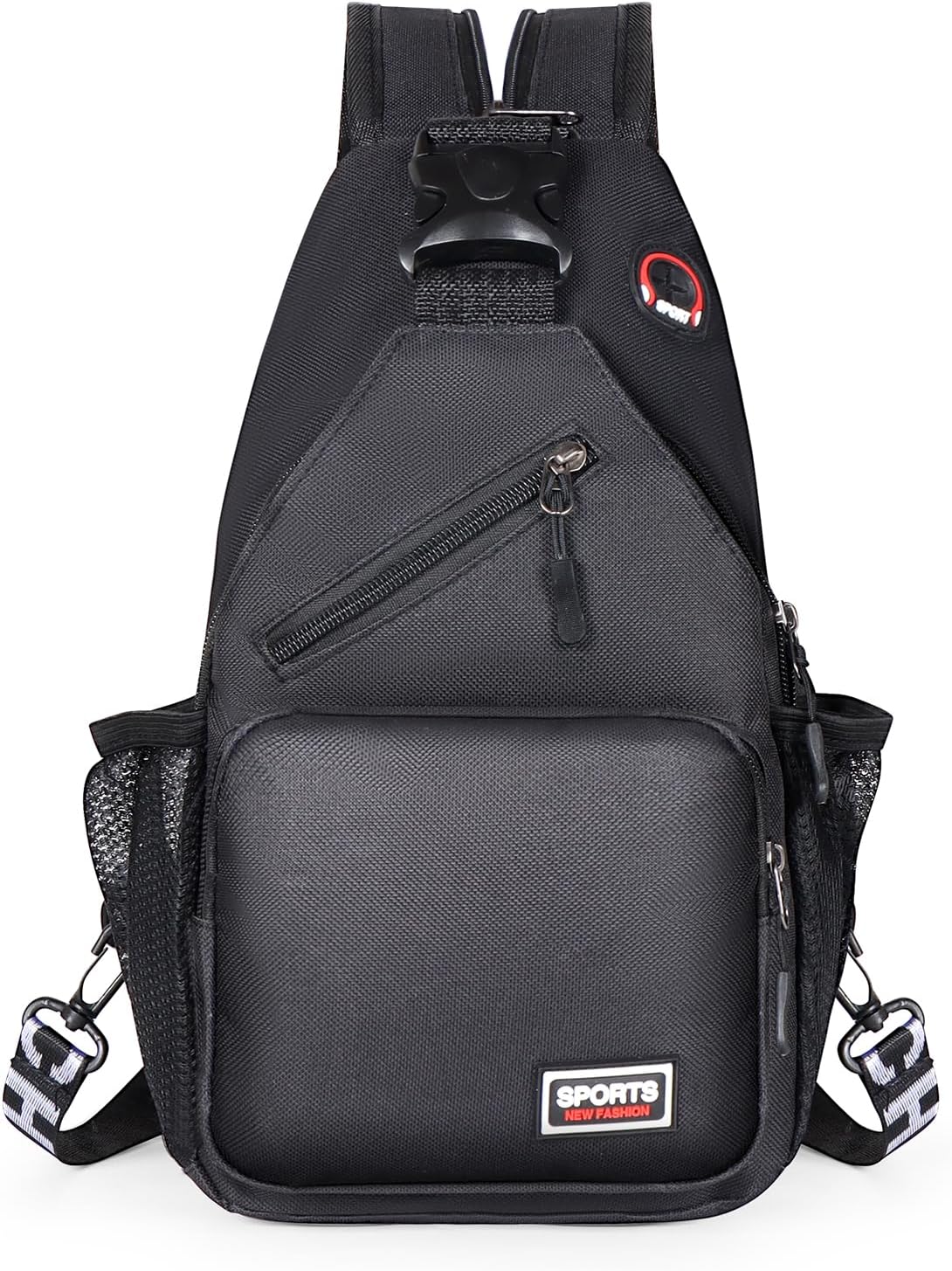 Sling Bag for Women Man Sling Backpack with Convertible Shoulder Strap Casual Backpack Daypack for Travel, Hiking and Daily Commute (Black, Small)