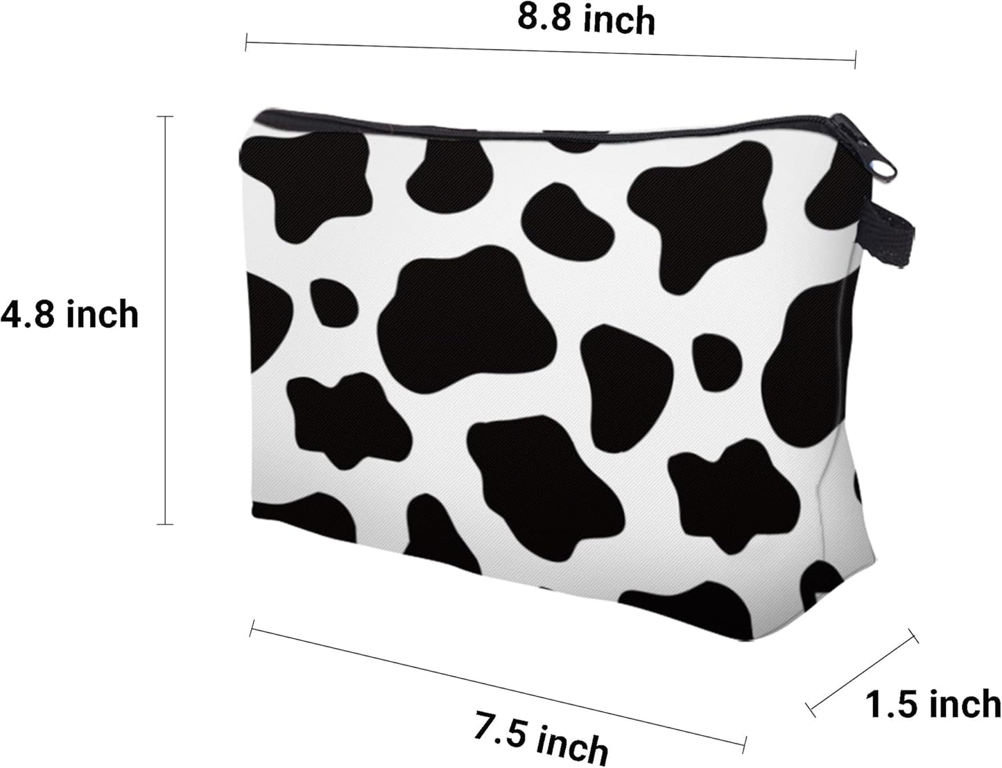 Cute Travel Makeup Bag Cosmetic Bag Small Pouch Gift for Women (Cow Print)
