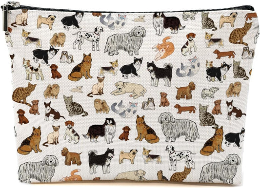 Dog Mom Makeup Bag - Dog Themed Travel Accessories Bag for Women - Mothers Day, Christmas & Birthday Gift Ideas