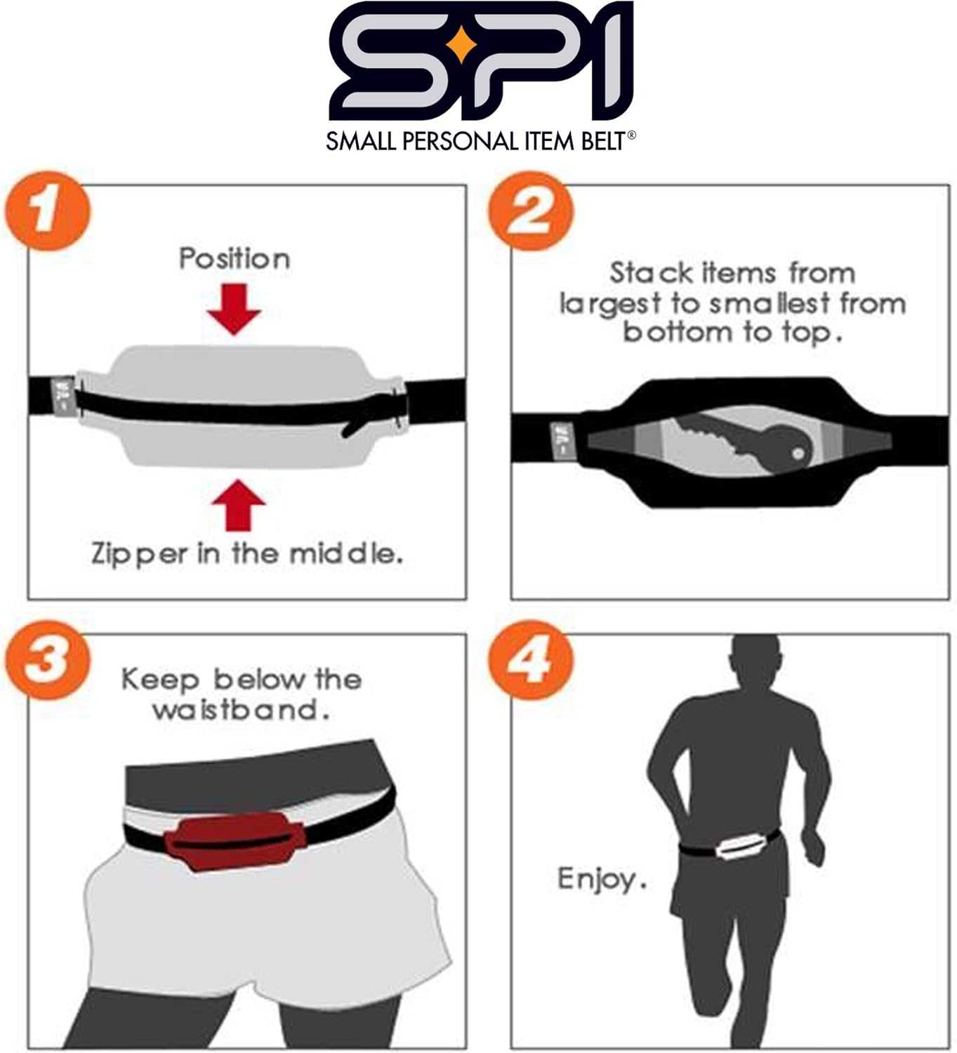 SPIbelt Running Belt for Women Men, Phone Holder for Running, Running Fanny Pack, Holder for Phone
