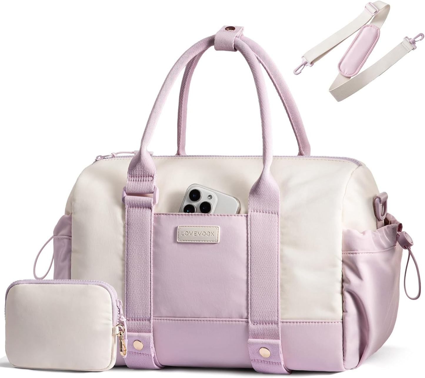 LOVEVOOK Small Gym Bag for Women with Yoga mat Holder, Mini Duffle Bag for Travel with Wet Pocket