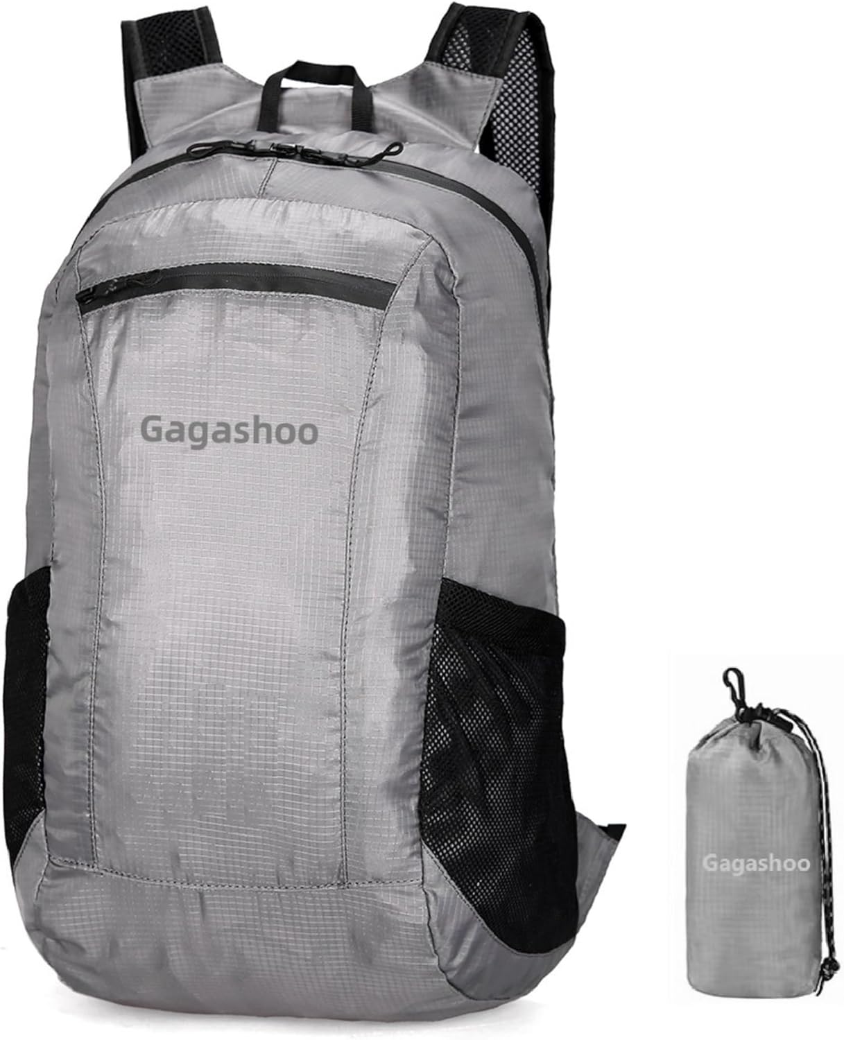 Small Foldable Hiking Daypack Packble Skin Casual Backpack Camping Cycling Travel Outdoor Day Bags Useful (Gray)