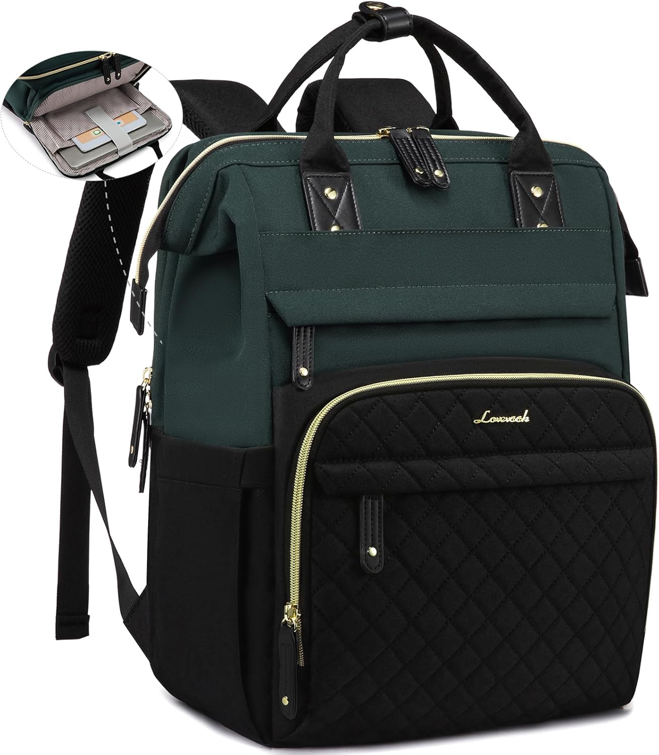 LOVEVOOK Laptop Backpack for Women, 15.6'' Waterproof Nurse Bag Teacher Work Backpack Purse for