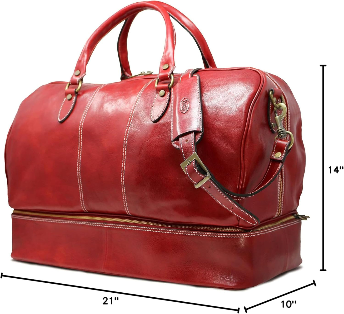 Venezia Traveler Leather Drop Bottom Duffle Bag