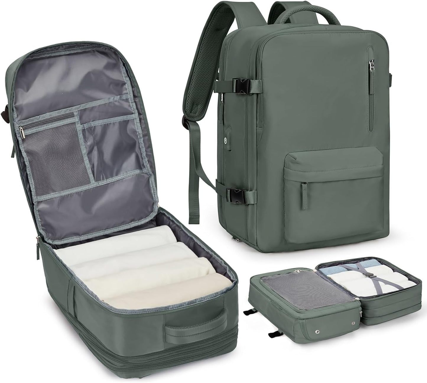 WONHOX Large Travel Backpack Carry on Flight Approved Laptop Work Business Backpack for Women Men