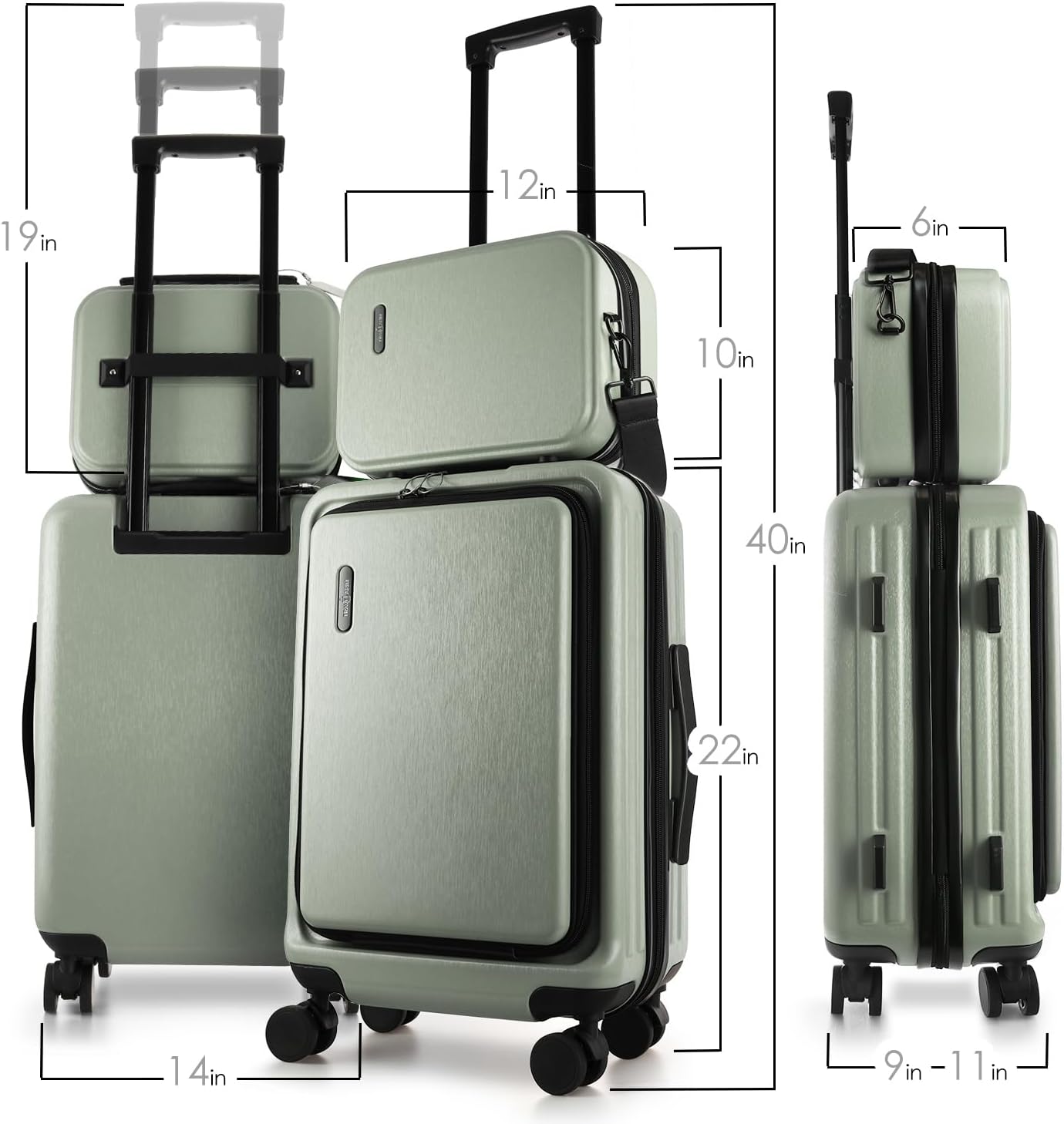 22 Inch Carry On Luggage 22x14x9 Airline Approved, Carry On Suitcase with Wheels, Hard-shell