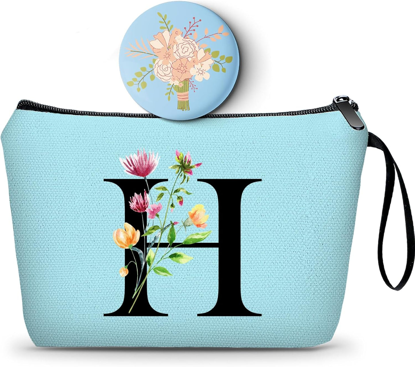 Birthday Inspirational Bridesmaid Proposal Team Small Gifts for Women Mom Aunt Teacher Sister Coworkers Makeup Cosmetic Bag Travel with Mirror Mothers Day Christmas Graduation H