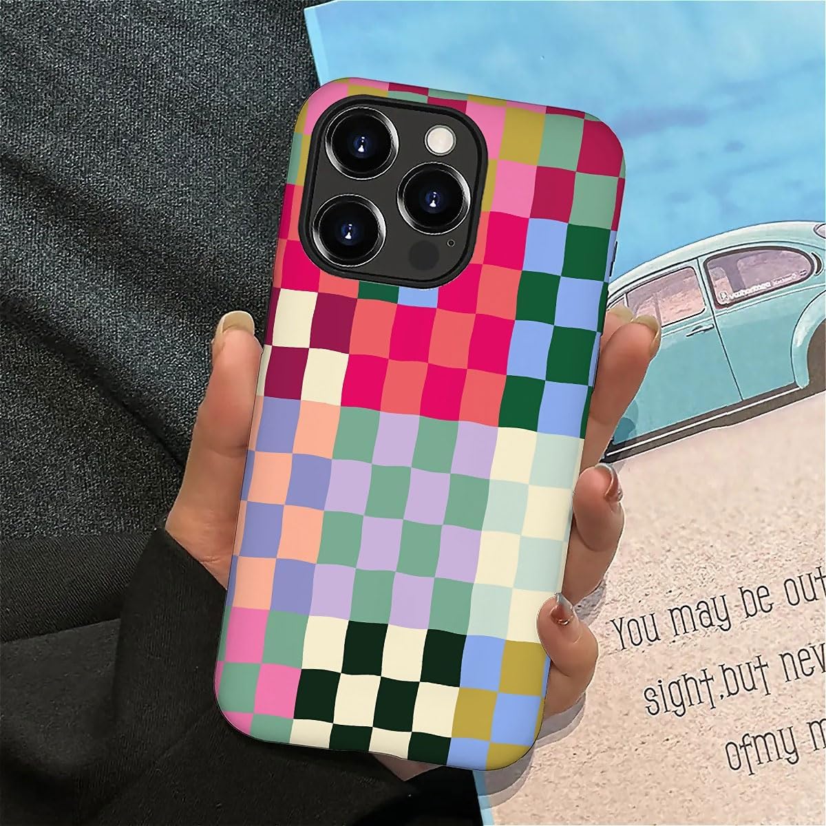 SEized Case Compatible with for iPhone 16 Pro,Colorful Checkerboard Phone Case for Girl Women Boy Men,Durable Protection Phone Case for iPhone 16 Pro