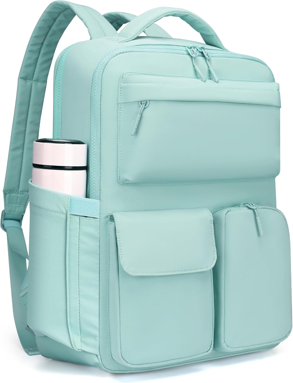 FODOKO Backpack for Work, Casual Backpack for Women Men Daypack Backpack for Travel College Bookbag Separate Compartment for 15.6 Inch Notebook Ice Blue