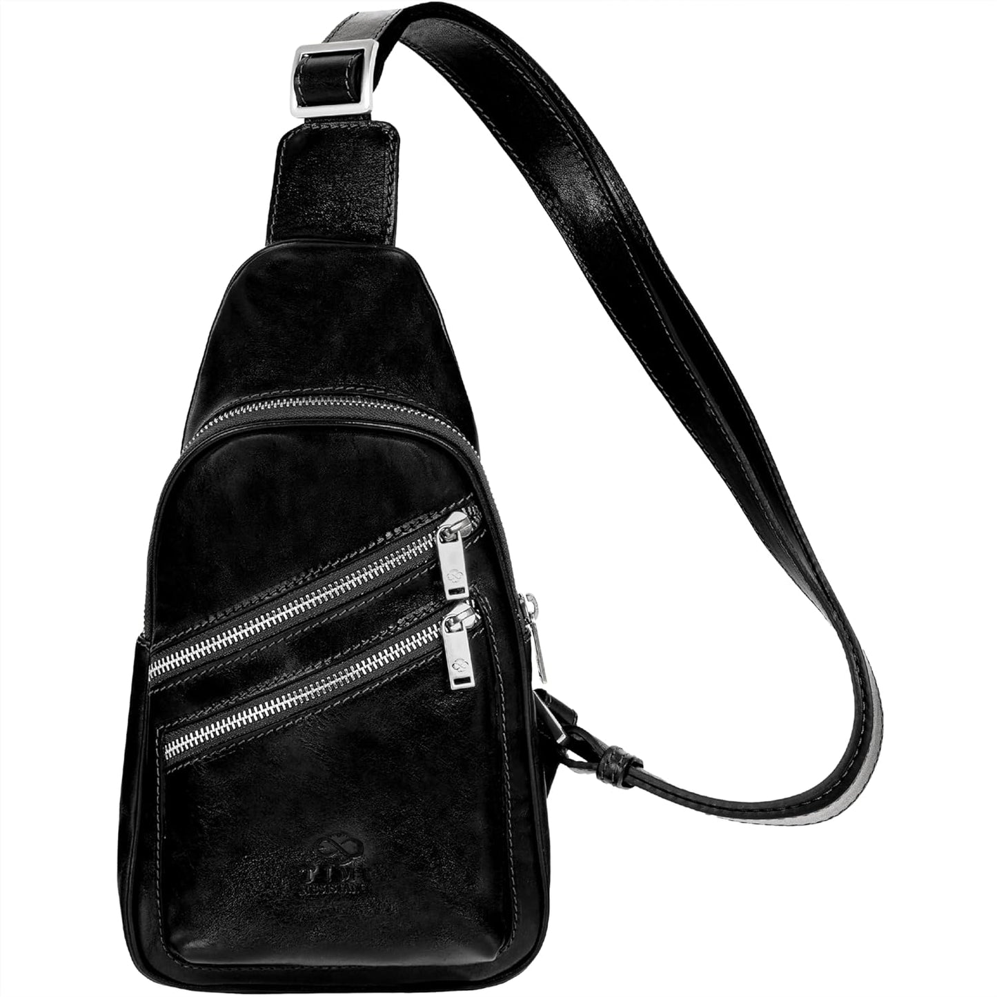 Time Resistance Leather Crossbody Bag - Brown Sling Bag - Messenger Bag for Men and Women