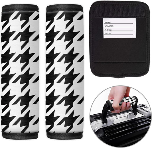 2 Pack Luggage Handle Wrap Travel Tags - Set of Luggage Tags for Suitcases, Identifiers, Marker, and Handle Covers - Cruise Accessories and Travel Gifts（White