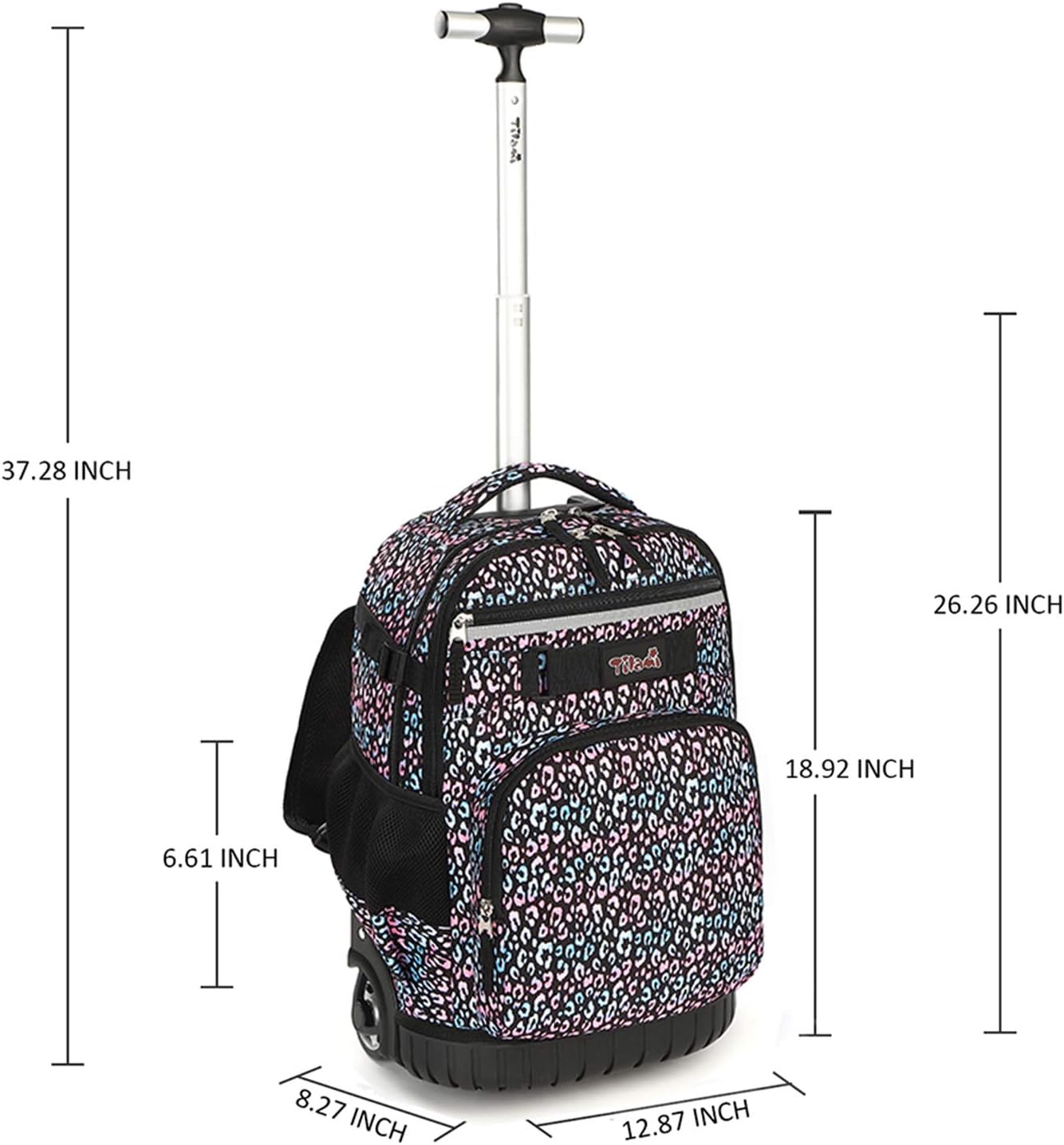 Tilami Rolling Backpack 18 inch Wheeled Backpack School College Student Travel Trip Boys and Girls