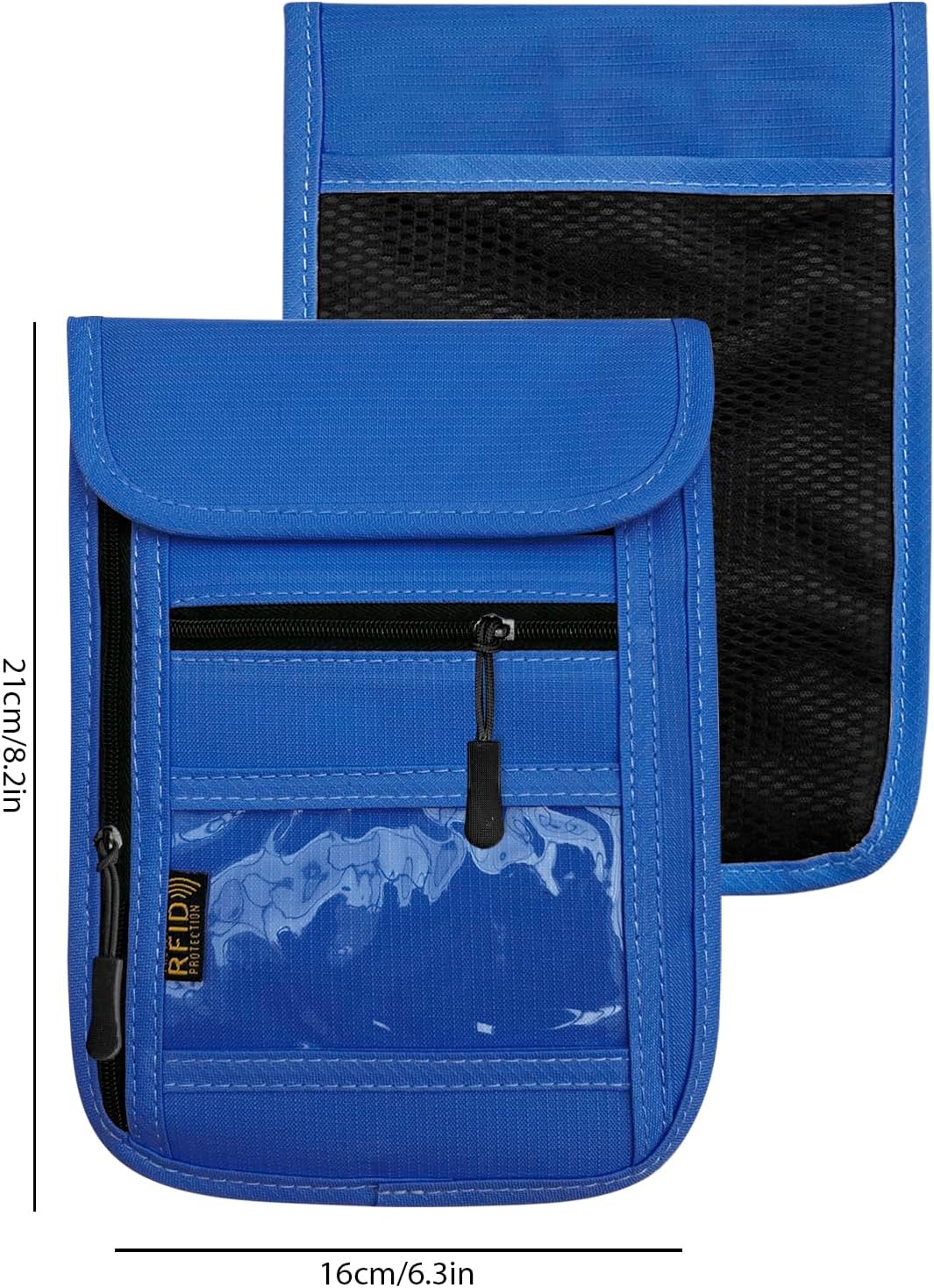 RFID Blocking Travel Neck Wallet Pouch and Passport Holder, Travel Neck Pouch Passport Holder for
