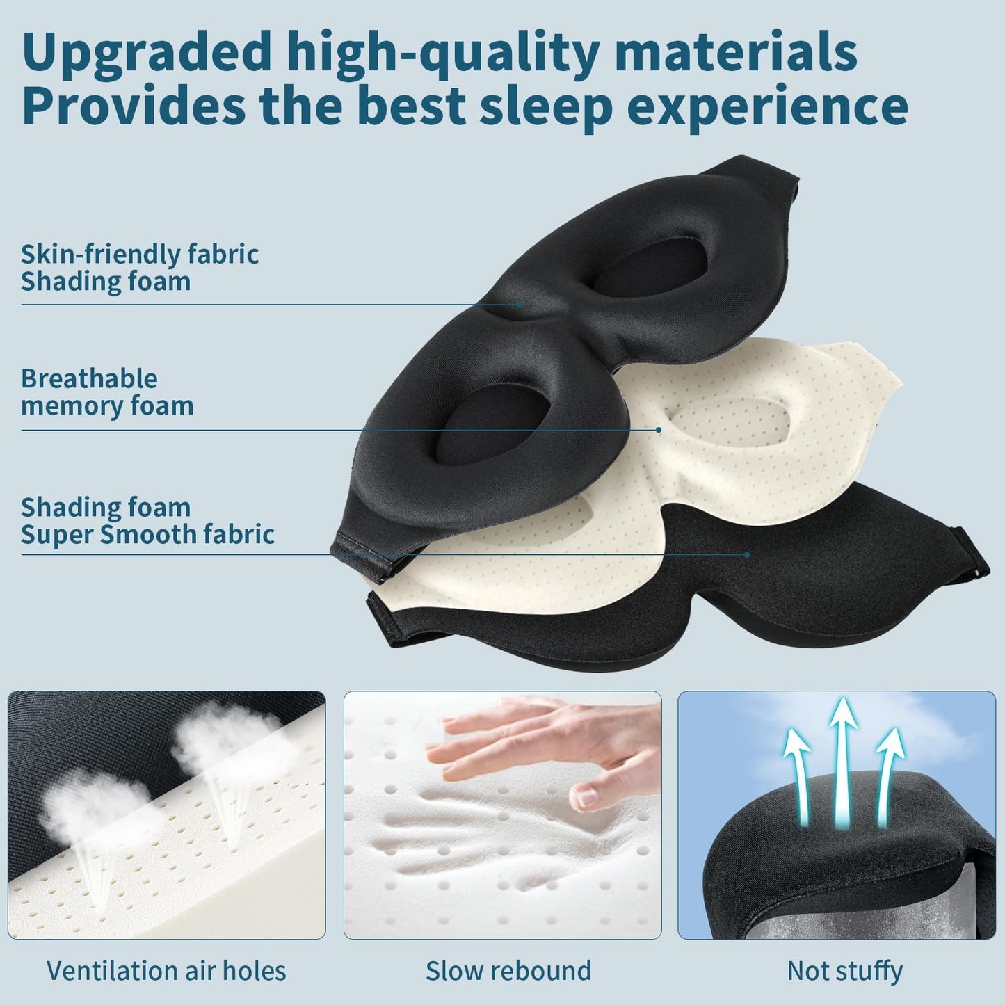 ZGGCD Sleep Mask for Side Sleeper, Light Blocking Eye Mask for Women Men