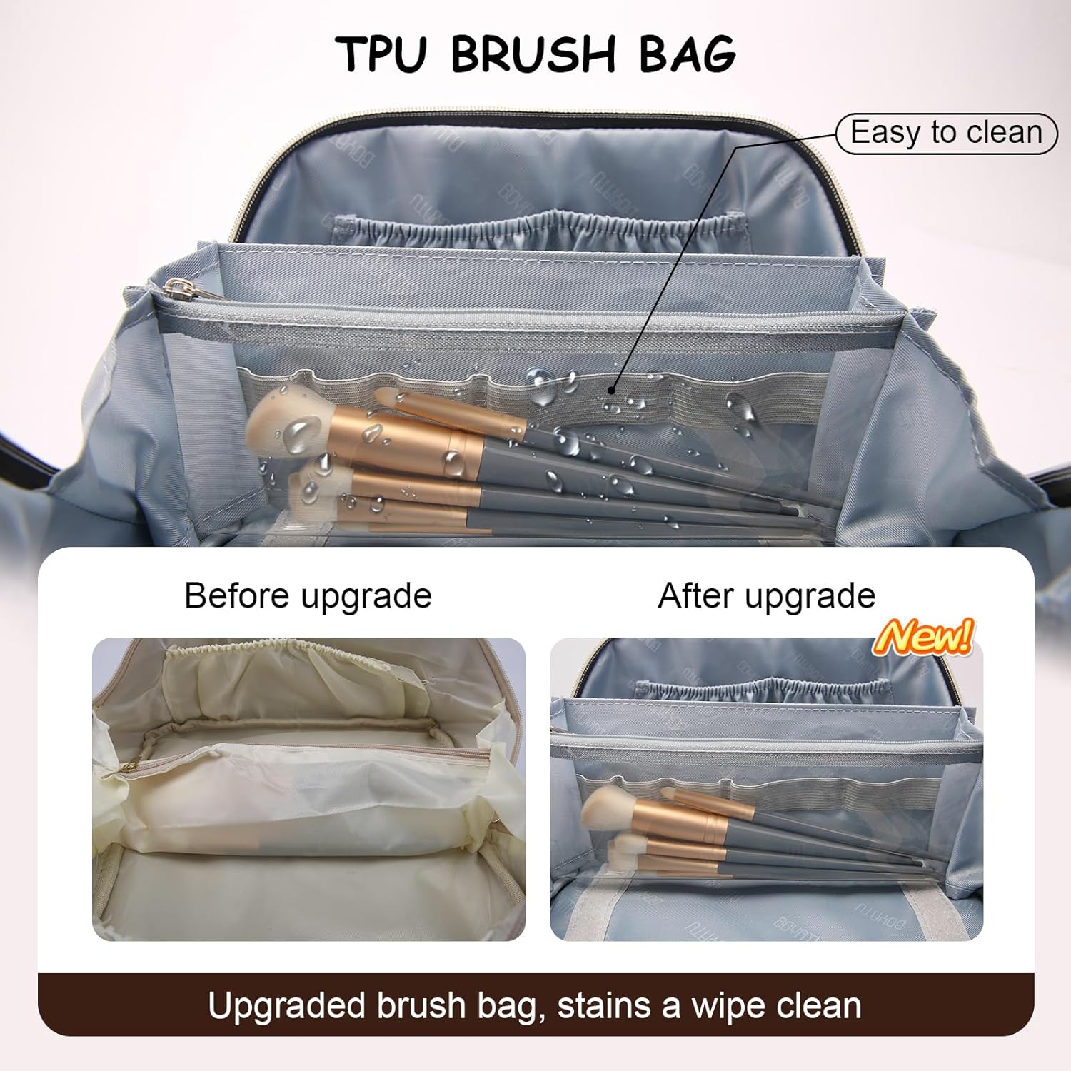 BOYATU Travel Makeup Bag for Women: Western Boho Make up Bag Set of 3 - Large Capacity Vegan
