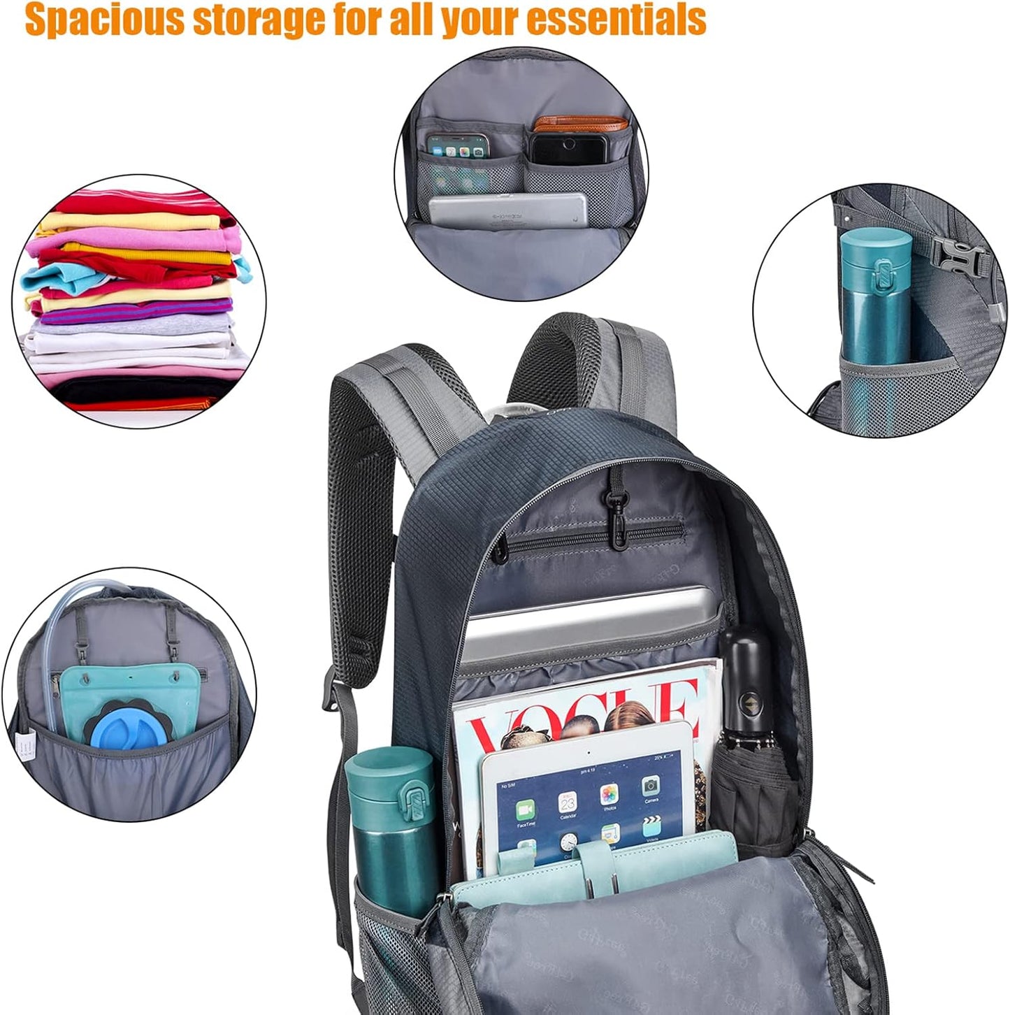 G4Free 35L Hiking Backpack Water Resistant Outdoor Sports Travel Daypack Lightweight with Rain