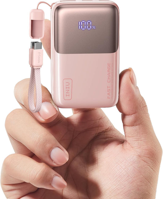 INIU Pocket Size Portable Charger, Ultra Small 10000mAh 45W PD Power Bank, Fast Charging Battery Pack, Travel Essentials Powerbank for iPhone 17 16 Pro Air, Xiaomi 17 Pro Max 16 15 14, Samsung S24 etc