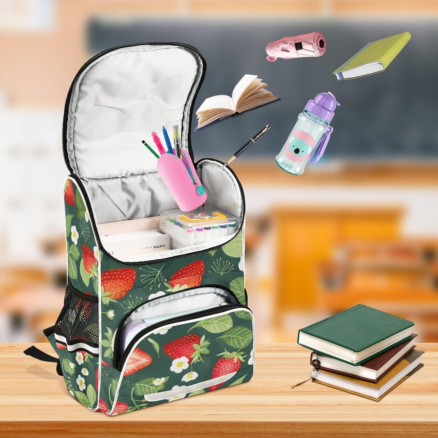 Strawberry Cute Backpack For Girls Kids Backpack Boys Teen School Bag Bookbag Travel Daypacks