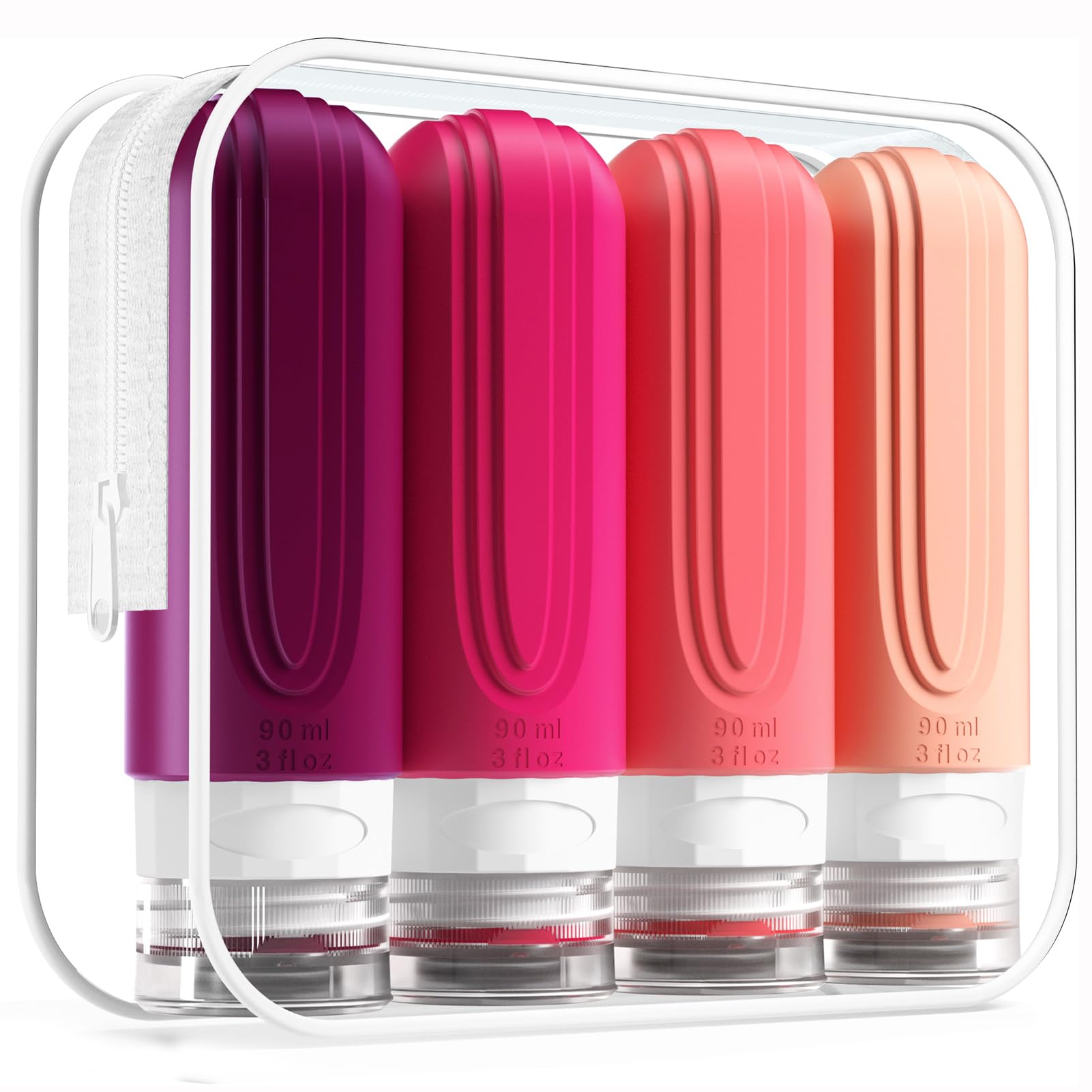 Mrsdry Travel Bottles for Toiletries, Tsa Approved 3oz Travel Size Containers BPA Free Leak Proof